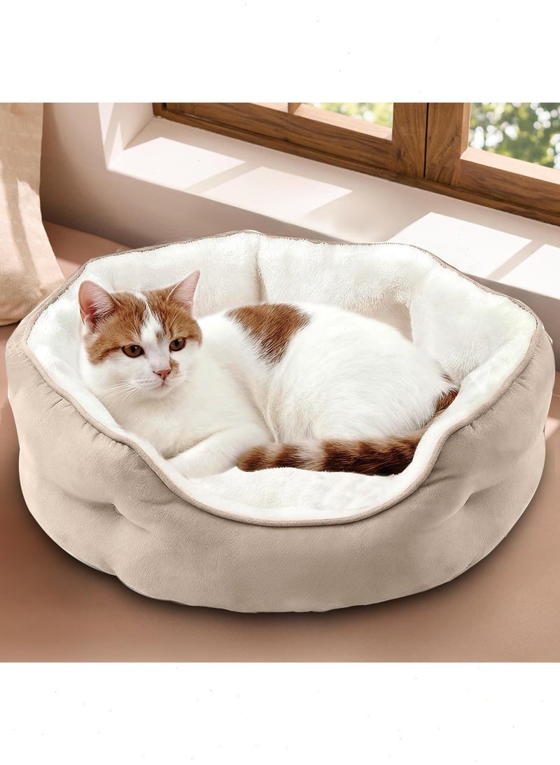 يواوليتي سرير قطط، سرير حيوانات أليفة، أريكة تقويمية، فراش قابل للغسل ومهدئ للحيوانات الأليفة، مريح للغاية ومقاوم للانزلاق، قاعدة مقاومة للانزلاق للقطط والكلاب الصغيرة والجراء والقطط الصغيرة - Image 3